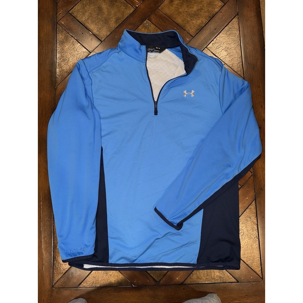 Mens Under Armour Cool Gear Pullover| 1/4 Zip| Bayou Blue | Logos | Size Med